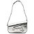 Borsa a tracolla Gucci Silver Metallic Textured Calfskin Asymmetric Horsebit 1955 Argento