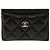 Tarjetero Chanel Black CC de piel de cordero acolchida Negro