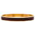 Hermès Gold Gold Plated Epsom Kelly Cadena Lock Bangle Bracelet Golden Dark brown  - view 3