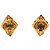 Orecchini a clip Chanel Gold CC placcati oro e strass trapuntati a rombi D'oro - vista 2