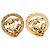 Orecchini Chanel Gold CC placcati oro con strass rotondi a clip D'oro - vista 2