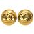 Orecchini Chanel Gold CC placcati oro tondi con clip D'oro