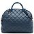 Borsa Bowling Chanel Blue CC in pelle di vitello invecchiata trapuntata