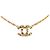 Collana con pendente Chanel Gold CC placcato oro e strass D'oro - vista 2