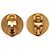 Orecchini a clip rotondi Chanel Gold CC placcati in oro ed smalto - vista 2