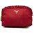 Prada Red Tessuto Kosmetikbeutel mit Rüschen Rot