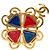 Spilla Chanel Gold CC placcata oro multicolore Gripoix D'oro