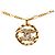 Collana con pendente Chanel Gold CC placcato oro e strass D'oro - vista 2