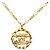 Collana con pendente Chanel Gold CC placcato oro e strass D'oro - vista 3