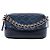 Clutch Chanel Gabrielle Blue Bicolor in pelle di vitello invecchiata con doppia zip e catena Blu navy