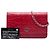 Wallet On Chain Portafoglio con catena Chanel in agnello goffrato Red CC con camelia Rosso - vista 7