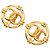 Orecchini Chanel Gold CC placcati oro tondi con clip D'oro