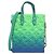 Borsa Louis Vuitton Taurillon Illusion Sac Plat XS Blu Verde chiaro
