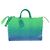 Tote Keepall in pelle Taurillon Illusion Louis Vuitton Blu Verde chiaro