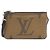 Borsa a tracolla Pochette Double Zip Monogram Giant Louis Vuitton Marrone Monogramma