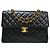 Borsa a tracolla Chanel Flap Chain in raso trapuntato Small Nero