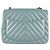 Borsa a tracolla in pelle Chanel in grigio e blu Marrone - vista 3