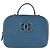 Borsa a tracolla in pelle blu indaco Chanel