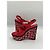 Louis Vuitton Sandali Zeppa in Pelle Rossa e Tweed Taglia 37 Bianco Rosso Blu navy - vista 8