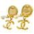 Chanel CC Logo Perlen-Clip-Ohrringe Golden  - Ansicht 2