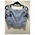 Peter Pilotto Top corto vaquero azul con encaje Negro Blanco - vista 2