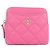 Monedero de piel de becerro granulado rosa Chanel