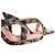 Mule Gucci Vintage in Seta con Stampa a Catena Nero Rosa D'oro - vista 13