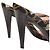 Mule Gucci Vintage in Seta con Stampa a Catena Nero Rosa D'oro - vista 14