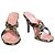 Mule Gucci Vintage in Seta con Stampa a Catena Nero Rosa D'oro - vista 2