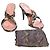 Mule Gucci Vintage in Seta con Stampa a Catena Nero Rosa D'oro - vista 4