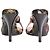Mule Gucci Vintage in Seta con Stampa a Catena Nero Rosa D'oro - vista 7