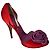Sandali Giuseppe Zanotti in raso rosso con dettaglio floreale Porpora