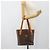 Céline Borsa a Mano CELINE Macadam Canvas PVC Pelle Marrone Oro Auth 187377 D'oro - vista 22