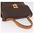 Céline Borsa CELINE Macadam Canvas PVC Pelle Marrone Oro Auth 186847 D'oro - vista 6