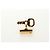 LOUIS VUITTON Damier Ebene Gemelli Gold Tone LV Auth 184847V - vista 12