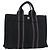 Hermès Borsa HERMES Fourre Tout PM in cotone Nero Argento Auth 187747A