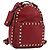 VALENTINO Studs Backpack Leather Red Gold Auth BA13290 Golden