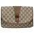 GUCCI GG Supreme Web Sherry Line Clutch Bag PVC Beige 89 01 030 Auth 187358 - view 13