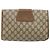GUCCI GG Supreme Web Sherry Line Clutch Bag PVC Beige 89 01 030 Auth 187358 - view 2