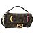 FENDI Zucca Canvas Mamma Baguette Shoulder Bag 2way Black Brown Auth 185598SM Marrone Nero - vista 13