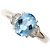 Autre Marque Platinring mit Aquamarin und Diamant