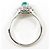 Autre Marque Platin-Ring mit Diamant und Smaragd - Ansicht 2