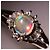 Autre Marque Platinring mit Opal und Diamanten - Ansicht 2