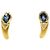 Autre Marque Pendientes de botón en oro amarillo de 18K con diamante y zafiro Dorado