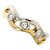 Autre Marque Anello a fascia in platino PT900 e oro giallo 18K D'oro