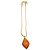 Yves Saint Laurent Collana Pendente in Vetro Ambra e Oro D'oro - vista 5