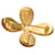 Broche fleur en verre ambré Gripoix Yves Saint Laurent Jaune  - vue 9