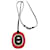 Collier pendentif Hermès en résine orange et noir  - vue 1