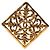 Chanel Coco Mark Vintage Eckige Brosche Golden