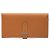 Hermès Portafoglio lungo bi-fold Hermes Bearn Soufflé Marrone Argento Cognac